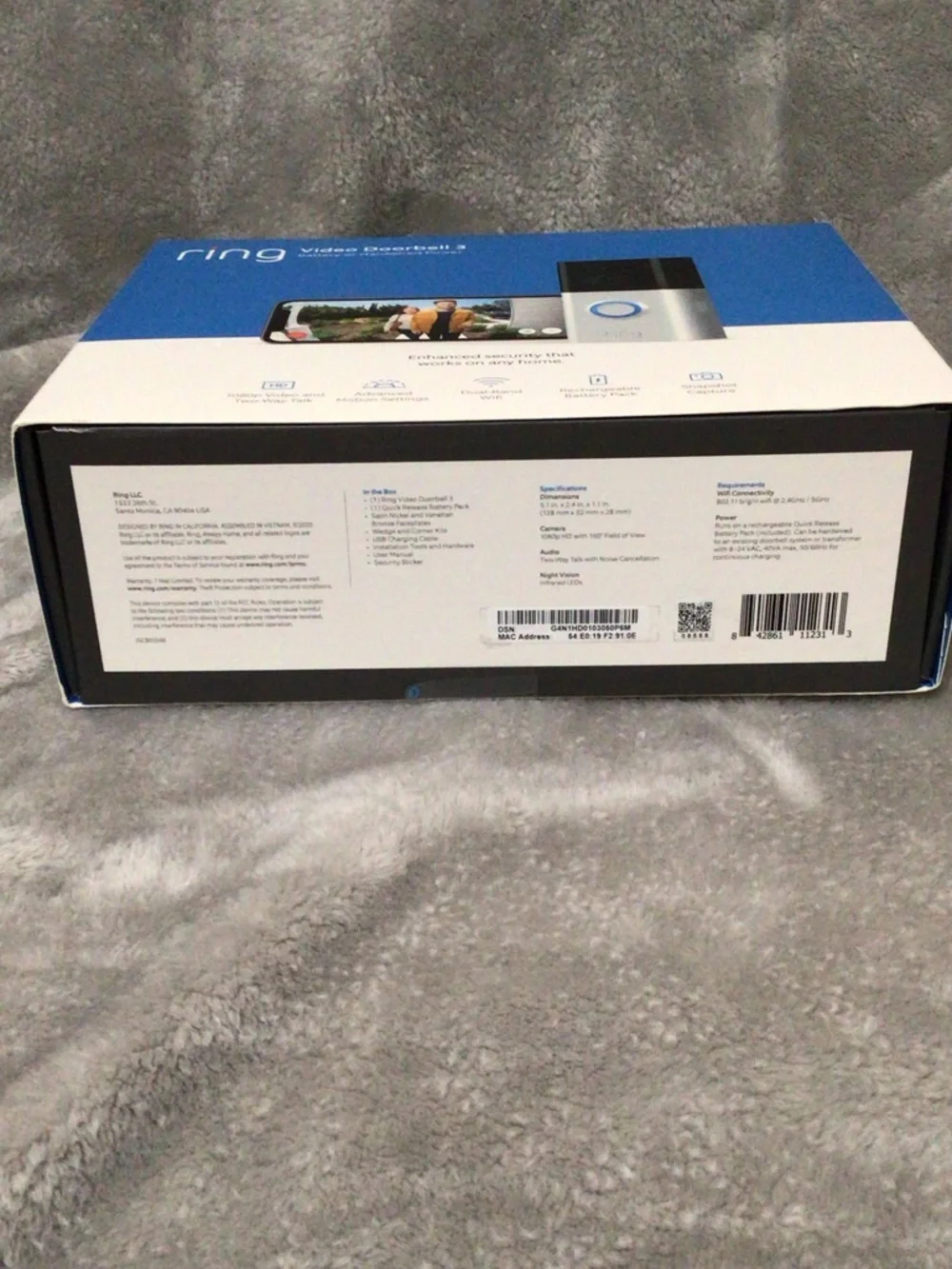 Ring Video Doorbell 3~ Battery or Hardwired Power